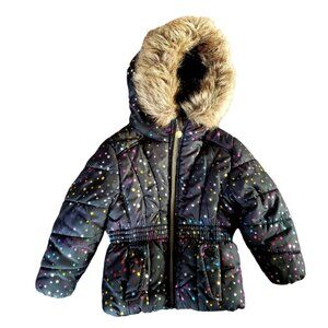 "ROTHSCHILD" brand - 3T Puffer Jacket - Black w/Irridescent Stars - Like-New